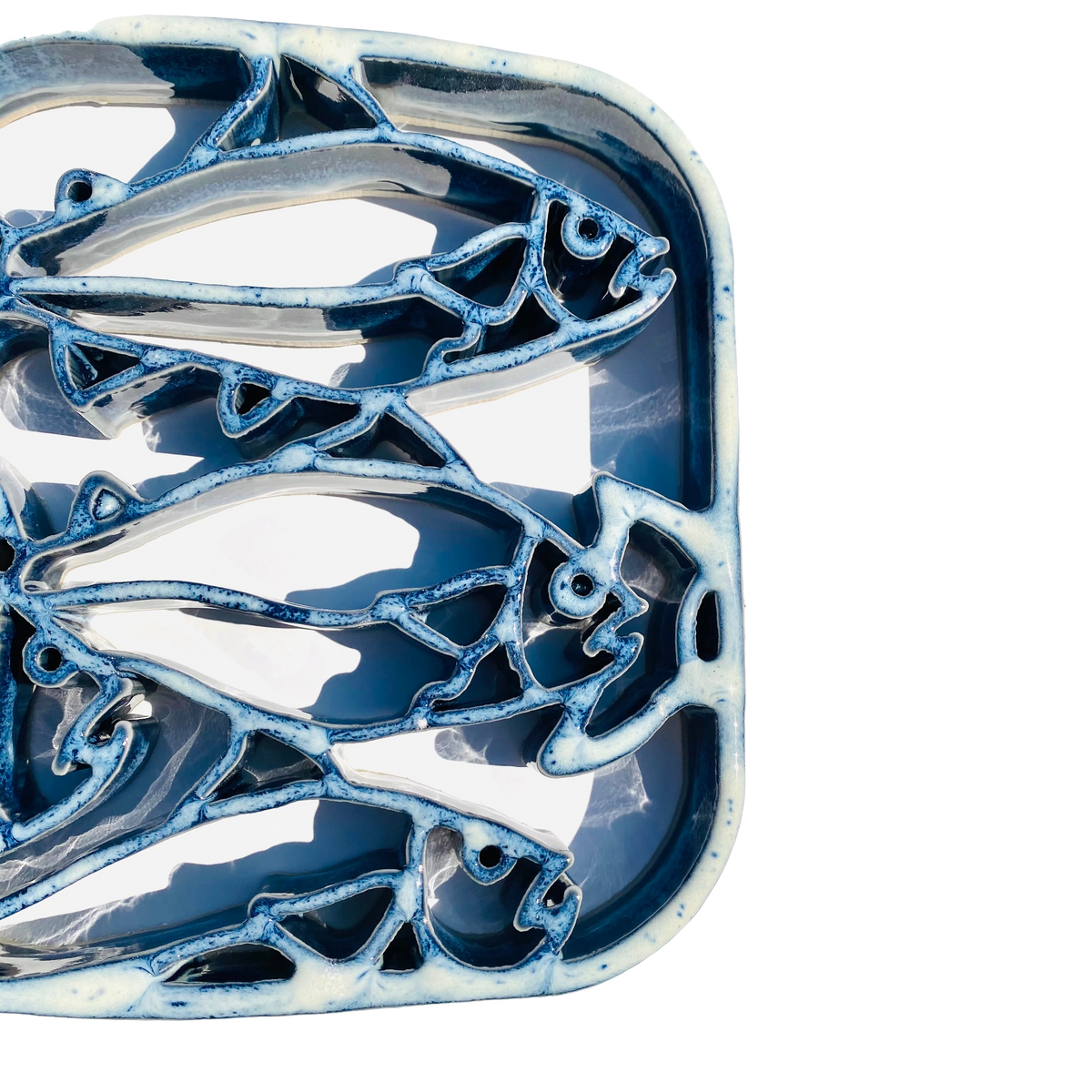 Fish Trivet - Stoneware Pottery: Navy