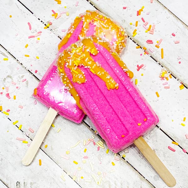 Popsicle Bath Bomb - Pink: Pink and White