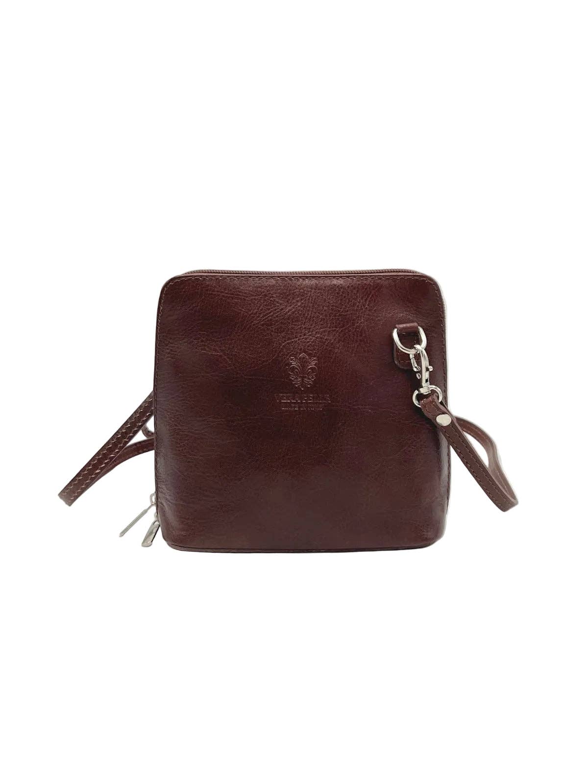Genuine Leather Shoulder Bag, Made in Italy, art. 112758: English Red