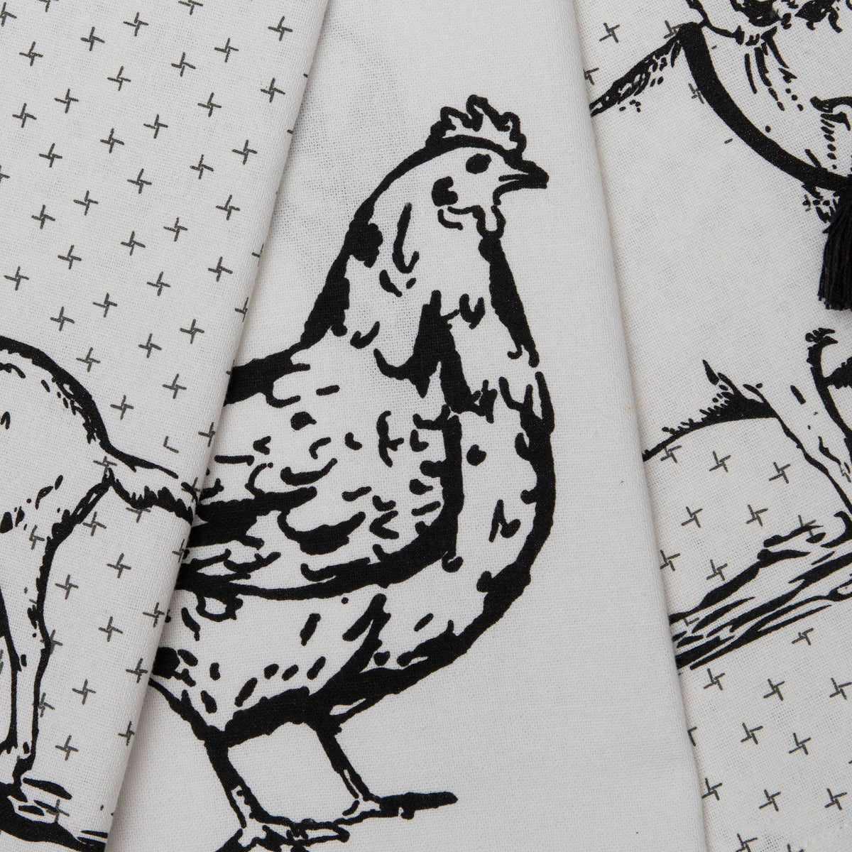 Logan Set 3 Farm Design Kitchen Tea Towel with Tassels