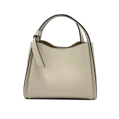 Genuine leather handbag, Made in Italy, art. 112551: Taupe