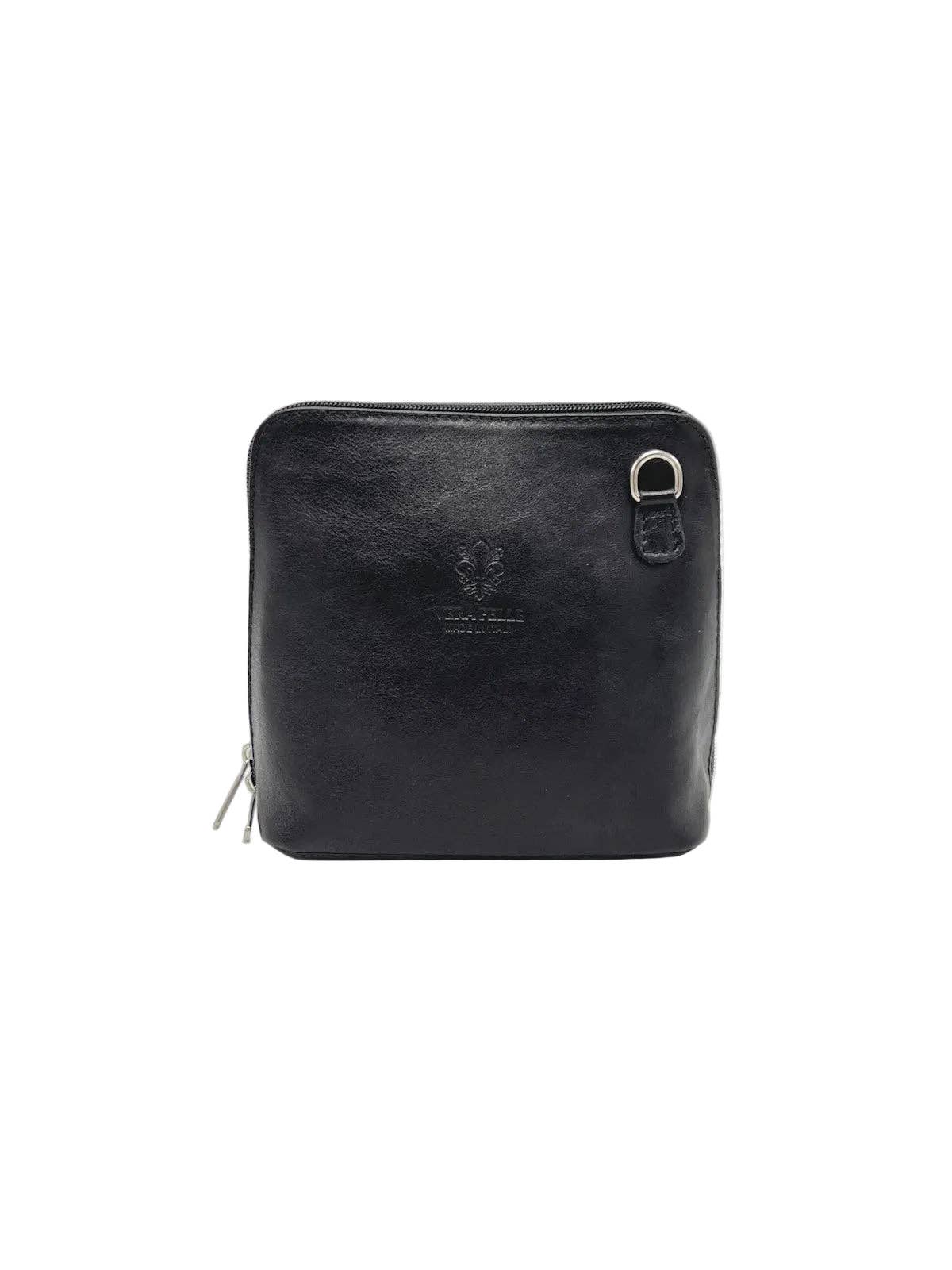 Genuine Leather Shoulder Bag, Made in Italy, art. 112758: Dark Brown