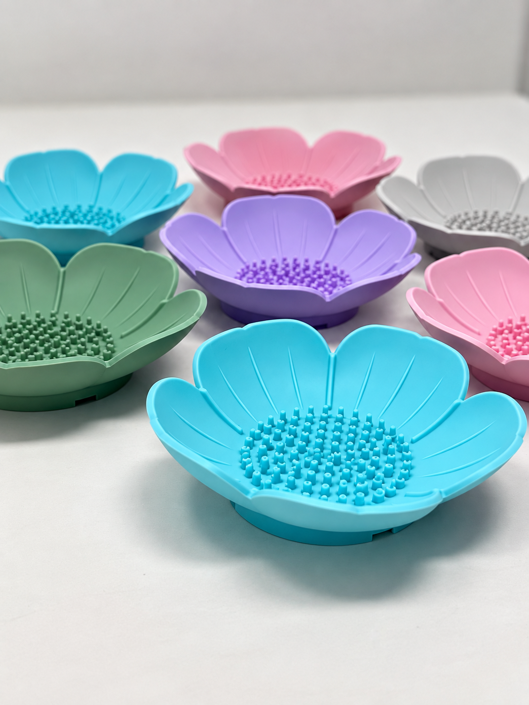 Shower Steamer Tray - Flower - Flexible Silicone Soap Tray: Pink