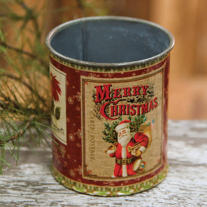 Vintage Santa Metal Can