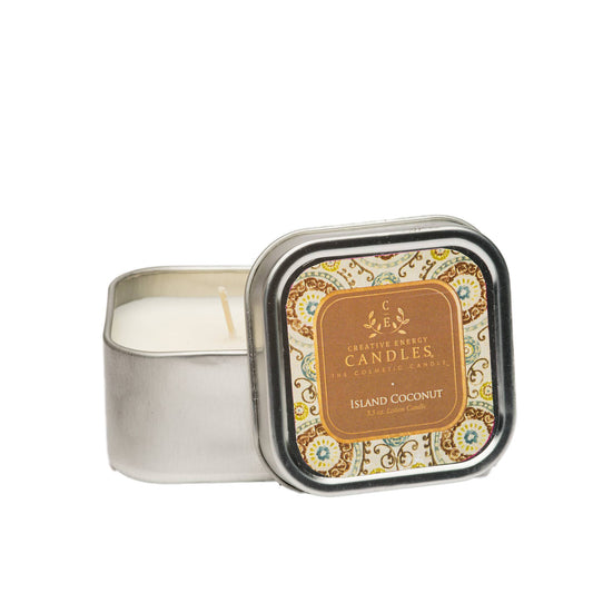Island Coconut: 2-in-1 Soy Lotion Candle: Travel Tin - 3.5 oz