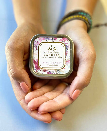 White Tea & Violet: 2-in-1 Soy Lotion Candle: Medium - 6 oz