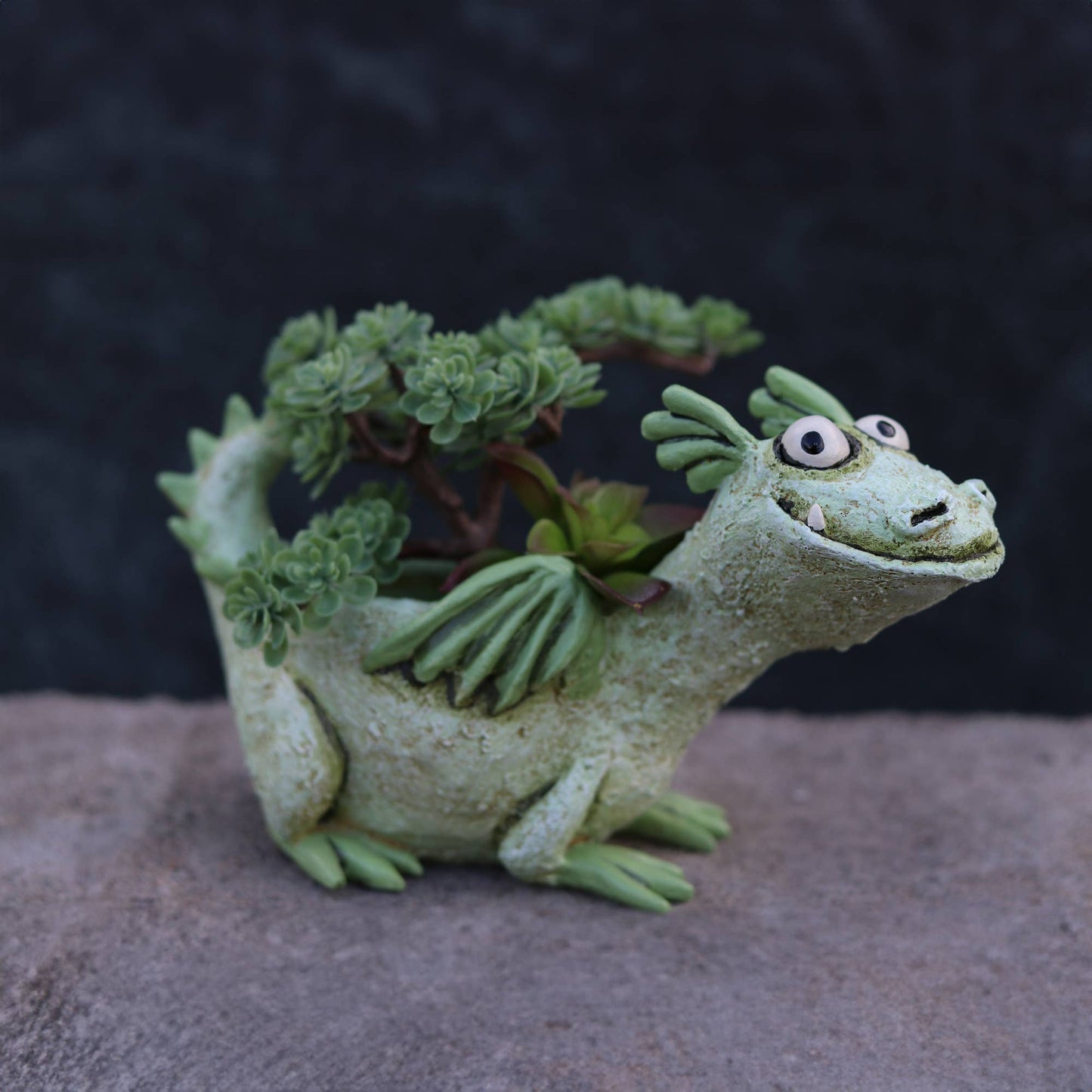 Happy Green Dragon Blobhouse Planter