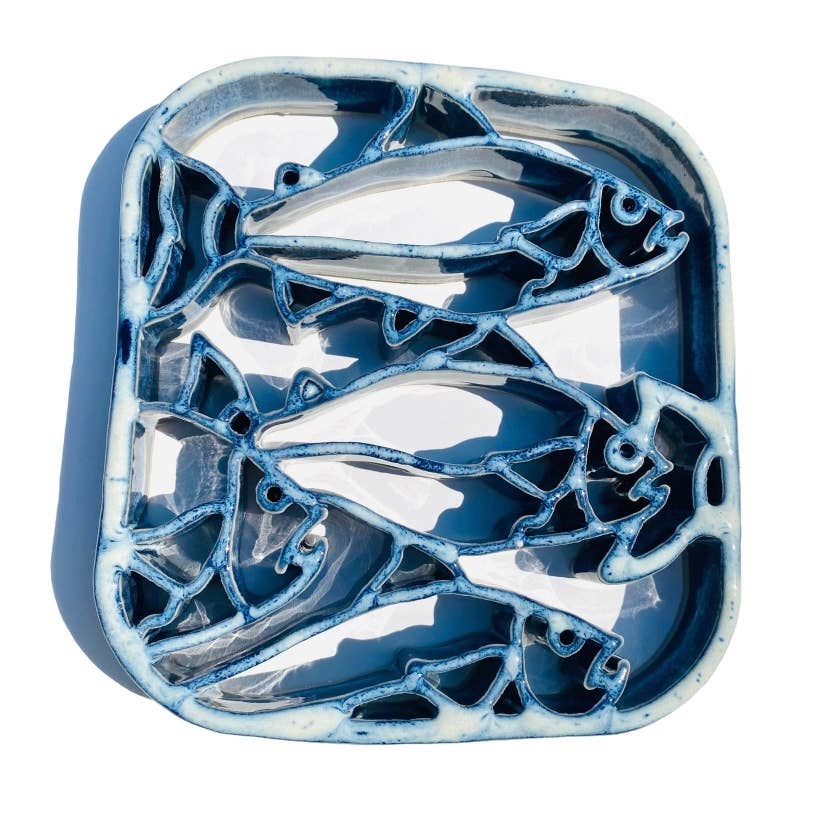 Fish Trivet - Stoneware Pottery: Navy