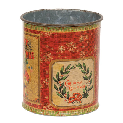 Vintage Santa Metal Can