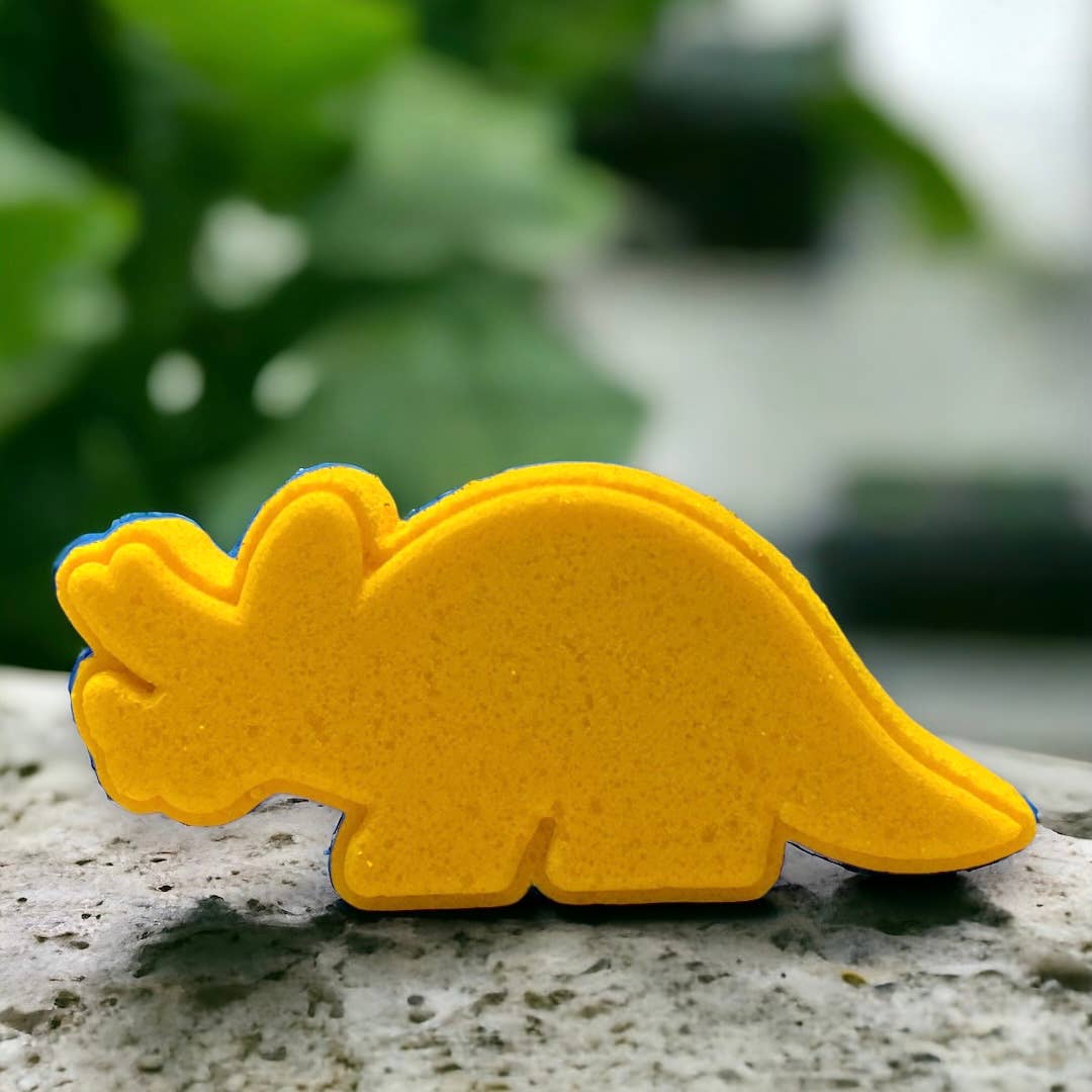 4 oz Dino Triceratops Bath Bomb - Yellow