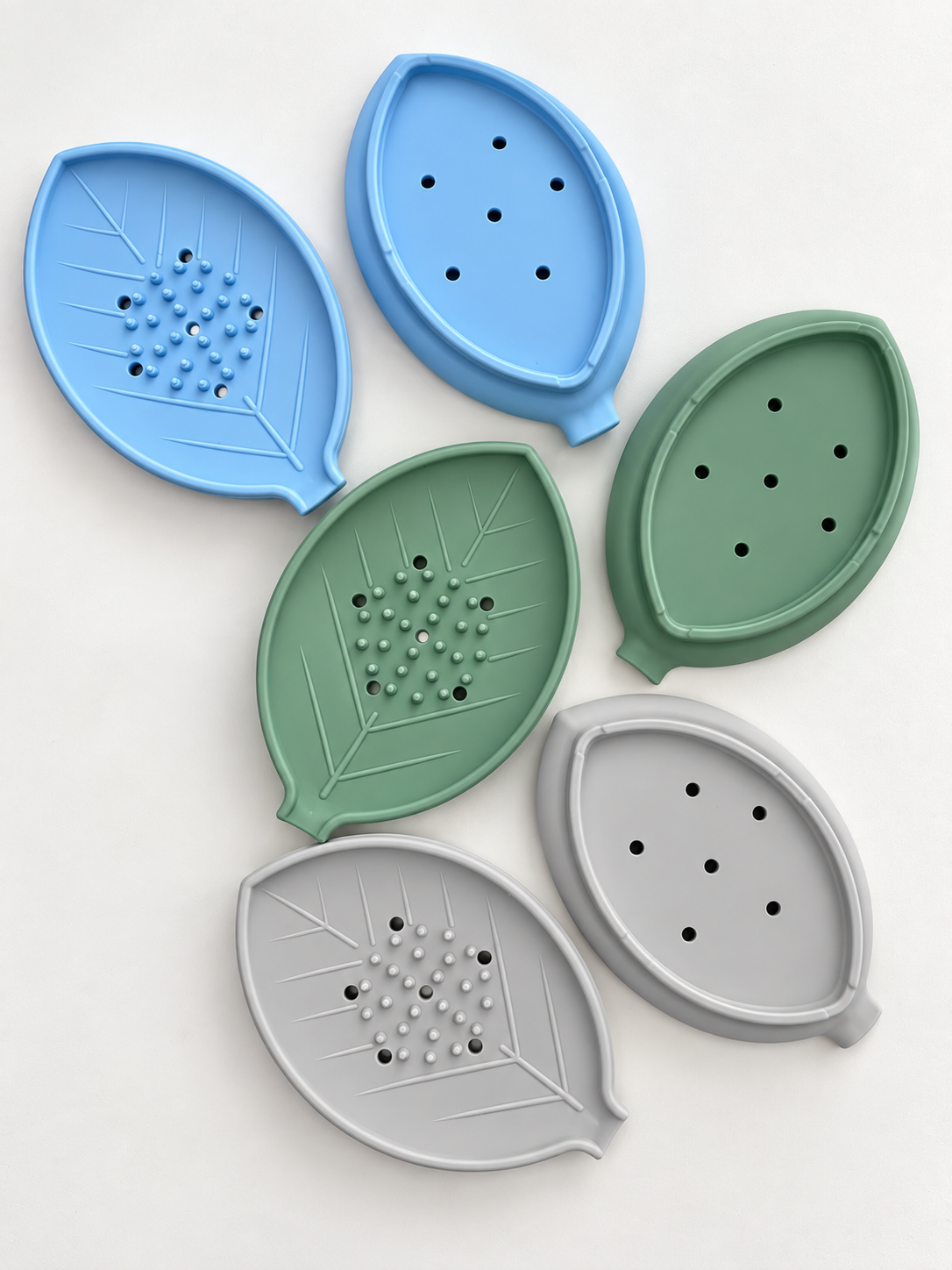Shower Steamer Tray - Leaf Silicone Tray : Blue