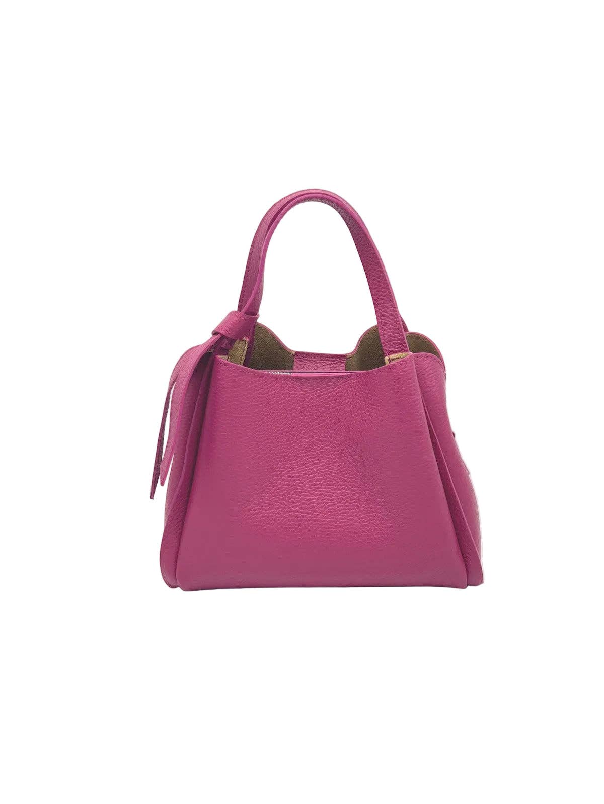 Genuine leather handbag, Made in Italy, art. 112551: Taupe
