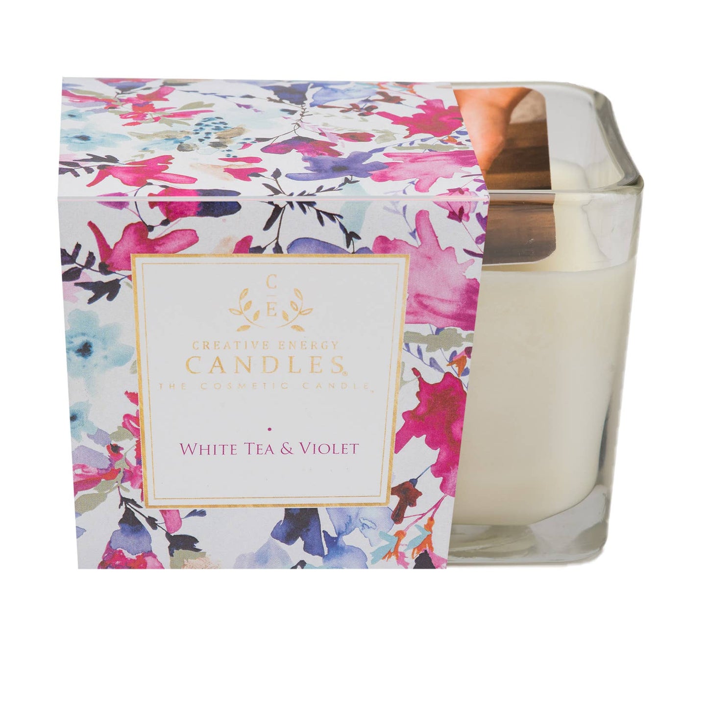 White Tea & Violet: 2-in-1 Soy Lotion Candle: Medium - 6 oz