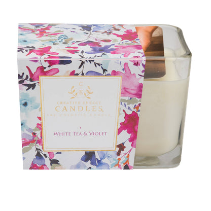 White Tea & Violet: 2-in-1 Soy Lotion Candle: Medium - 6 oz