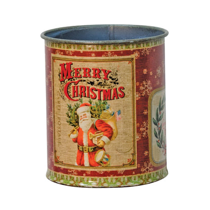 Vintage Santa Metal Can