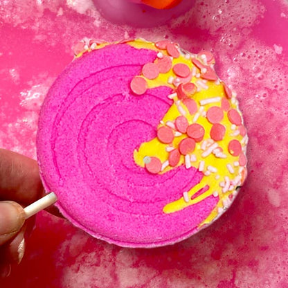 Lollipop Bath Bomb - Pink: Pink and White