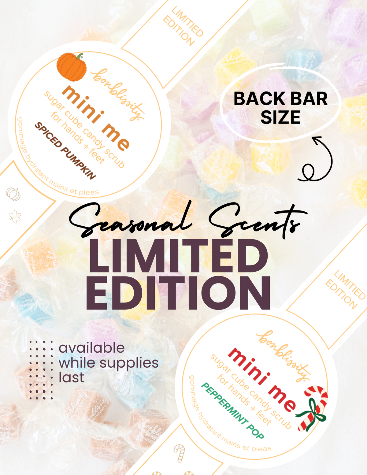 Back Bar Mani+Pedi Candy Scrub (150 pcs) - Peppermint Pop (Limited Edition)