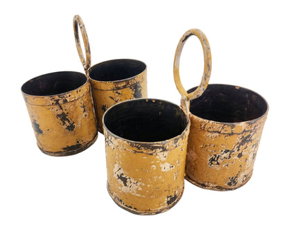 Mustard Metal Double Planter/Caddy