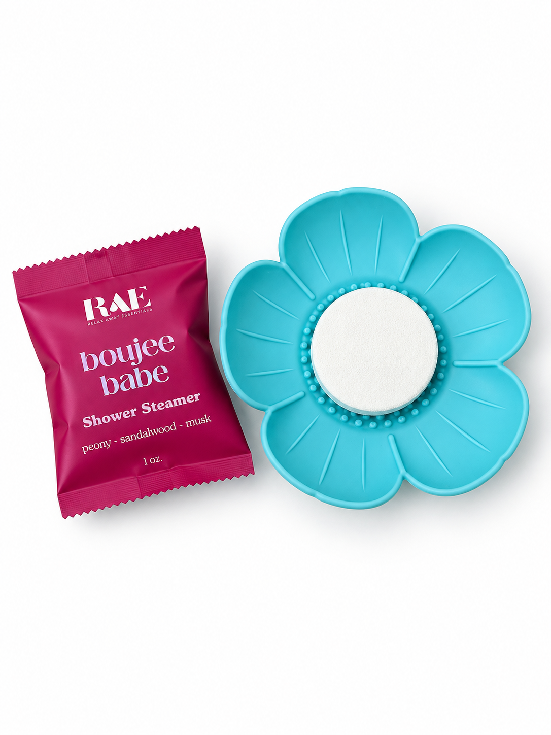 Shower Steamer Tray - Flower - Flexible Silicone Soap Tray: Sage Green