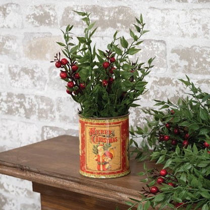 Vintage Santa Metal Can