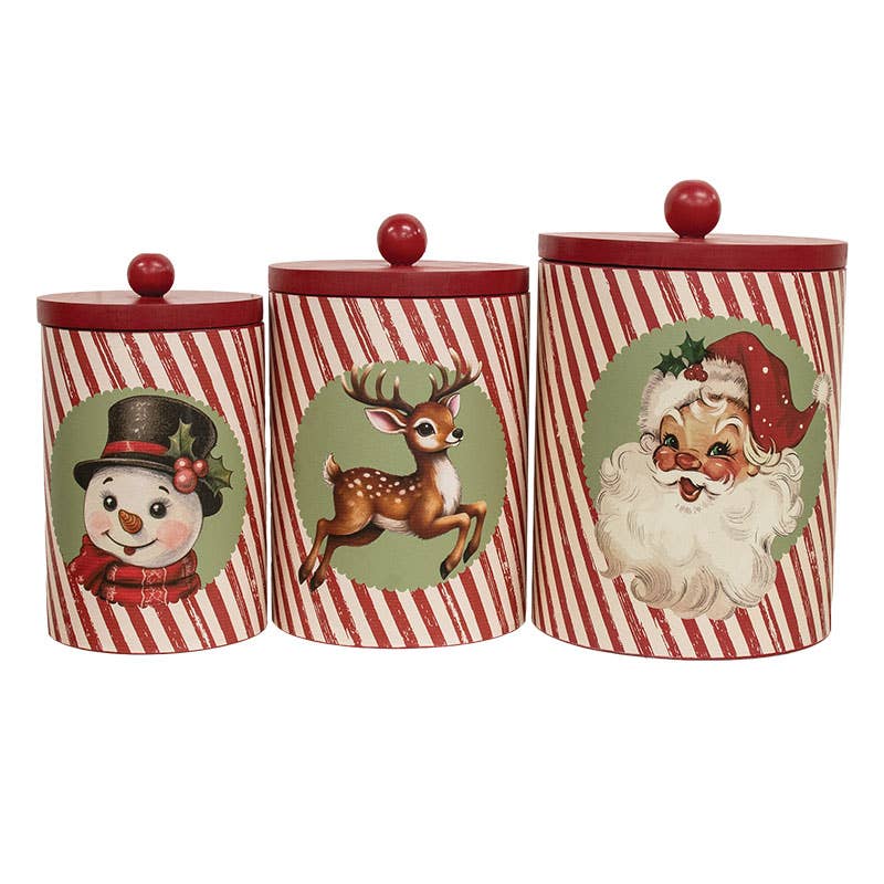 3/Set - Nostalgic Christmas Metal Canisters