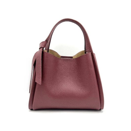 Genuine leather handbag, Made in Italy, art. 112551: Bordeaux