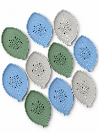 Shower Steamer Tray - Leaf Silicone Tray : Sage Green
