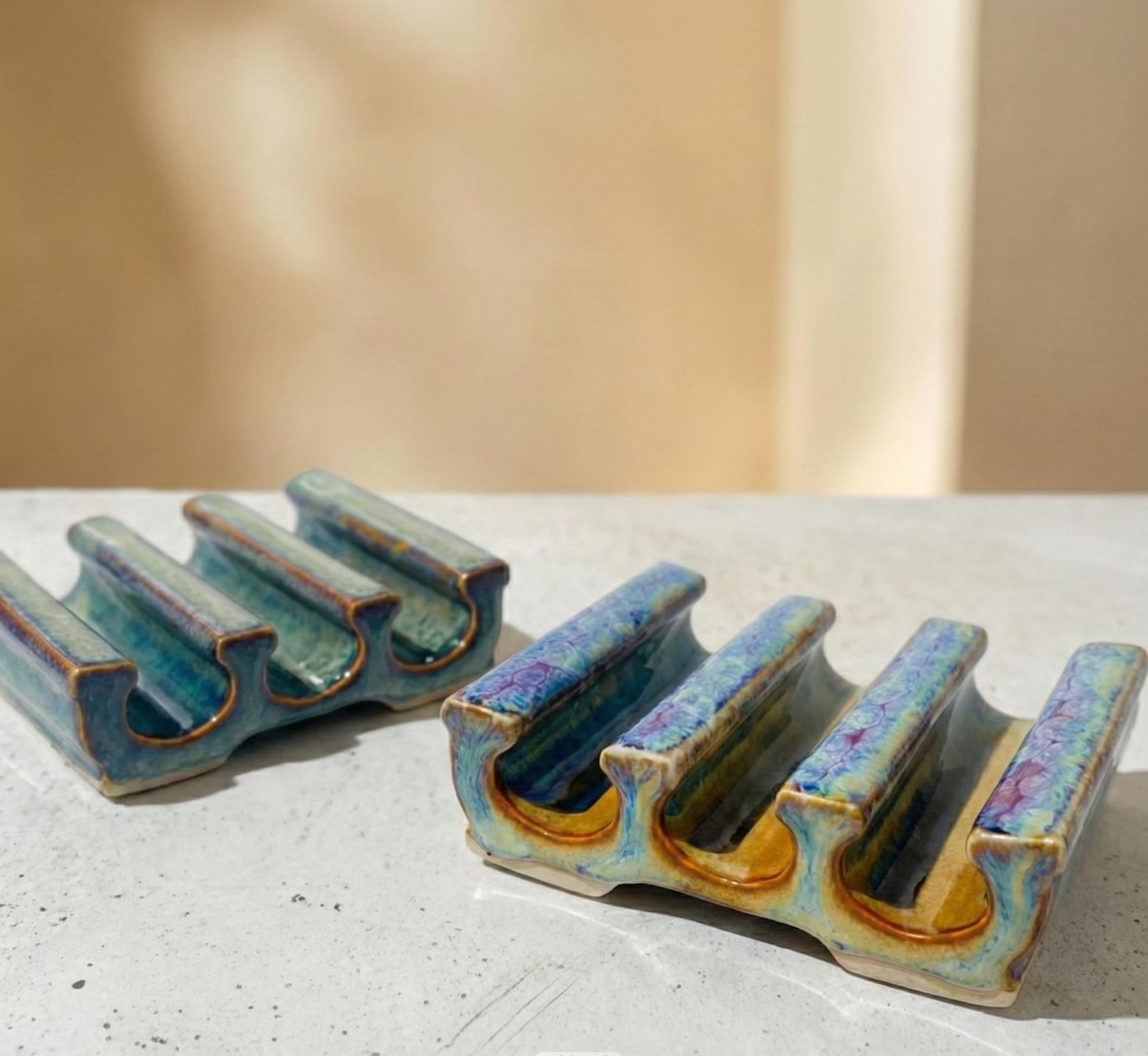 Soap Saver - Soap Dish - Stoneware Pottery: Amber