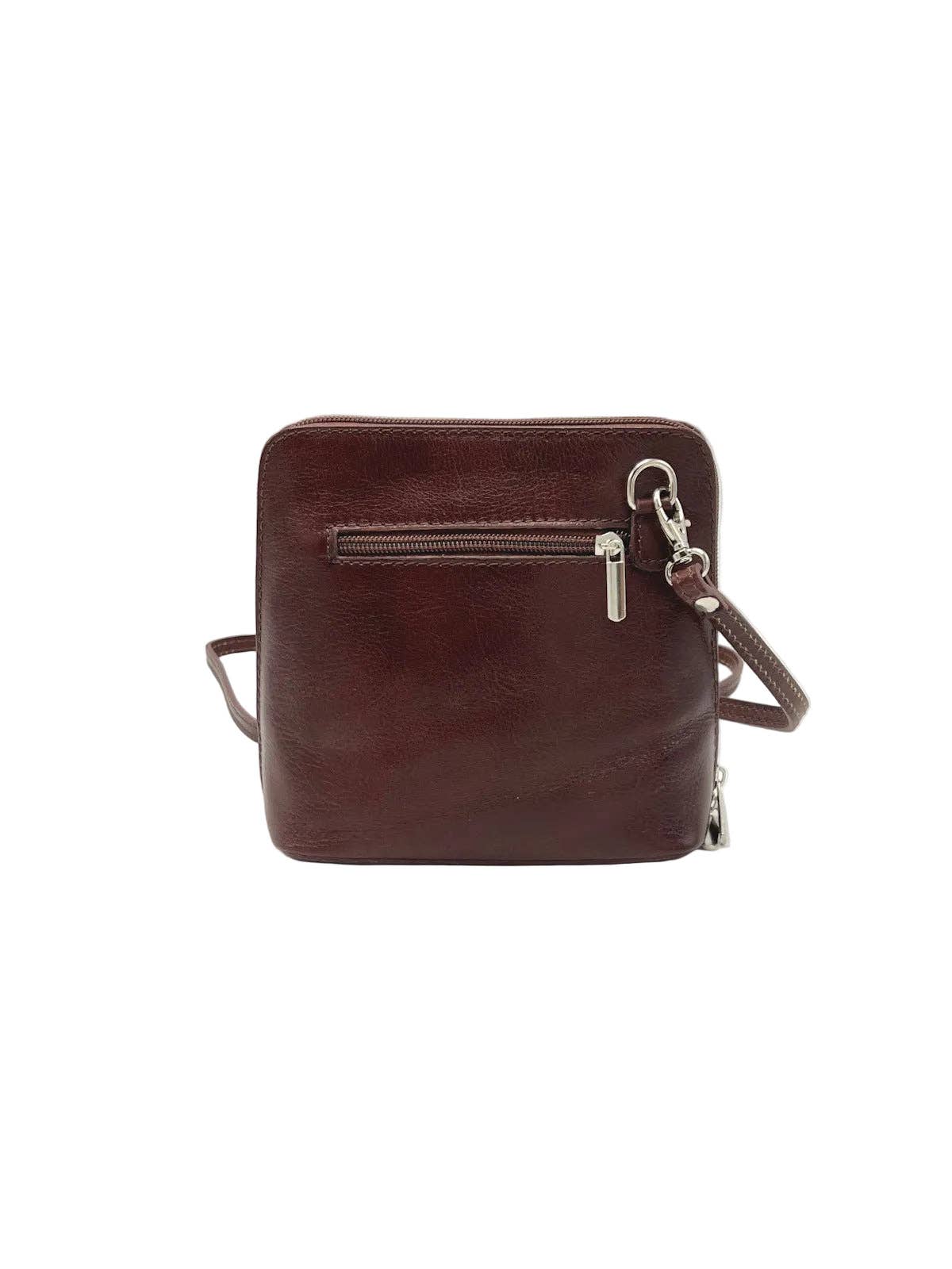 Genuine Leather Shoulder Bag, Made in Italy, art. 112758: Dark Brown