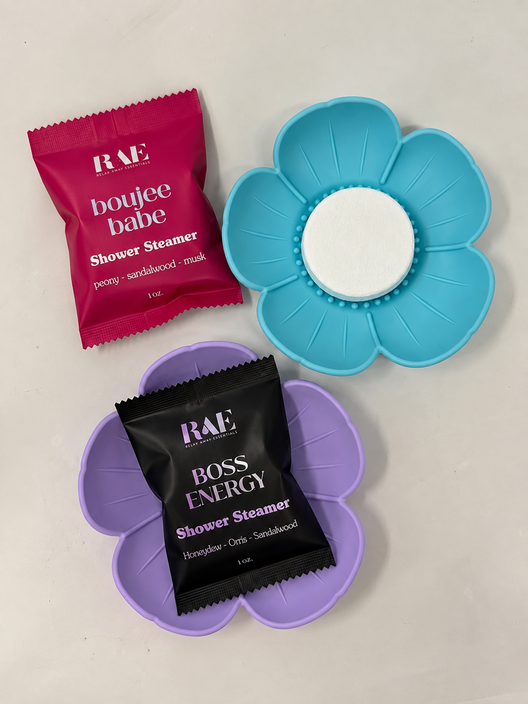 Shower Steamer Tray - Flower - Flexible Silicone Soap Tray: Sage Green