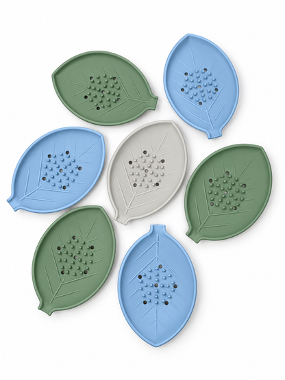 Shower Steamer Tray - Leaf Silicone Tray : Sage Green