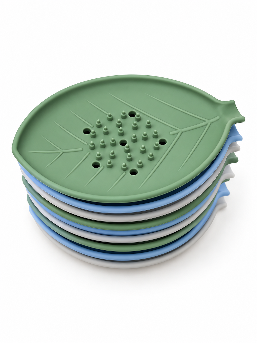 Shower Steamer Tray - Leaf Silicone Tray : Sage Green
