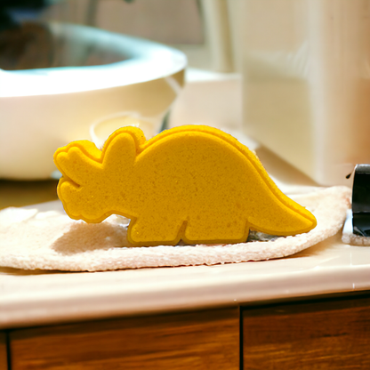 4 oz Dino Triceratops Bath Bomb - Yellow