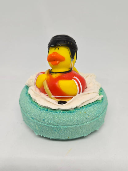 Inner Tube Float, Bubble Frosting Bath Bombs: Cherry Almond