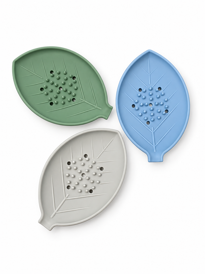 Shower Steamer Tray - Leaf Silicone Tray : Sage Green