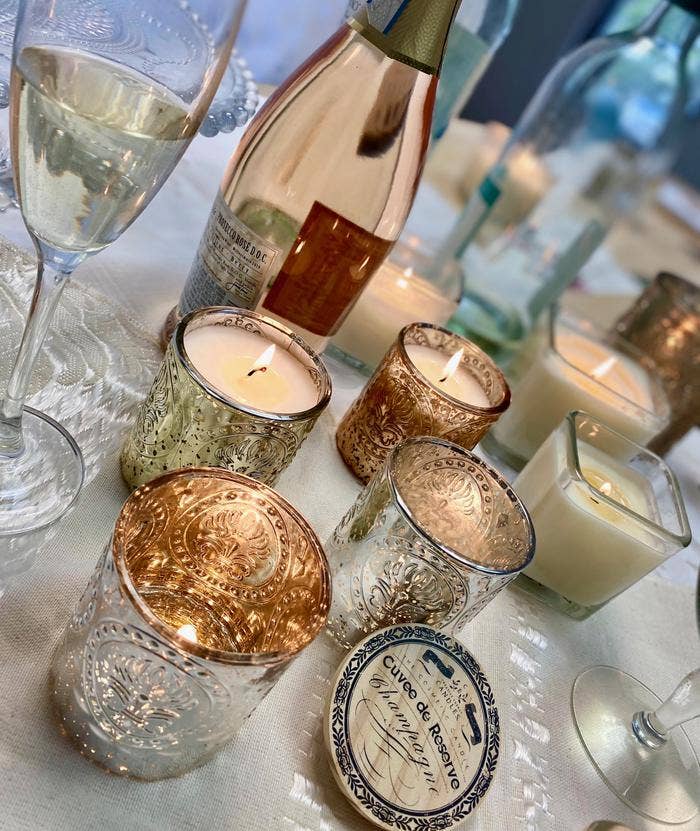 Petite Champagne Series | 2-in-1 Soy Lotion Candles: Champagne & Berries (Silver)