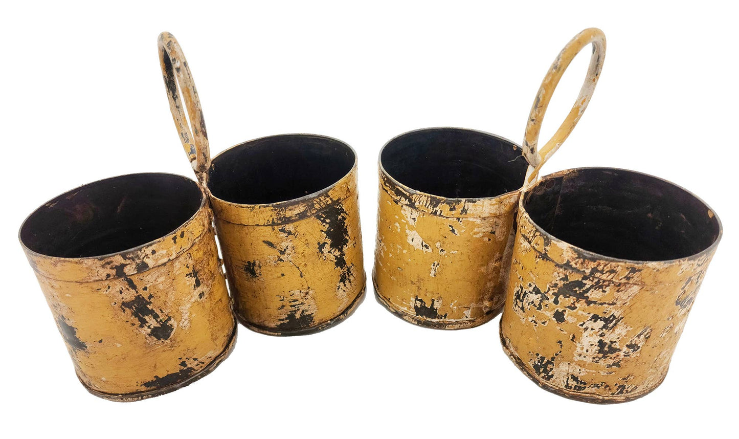 Mustard Metal Double Planter/Caddy