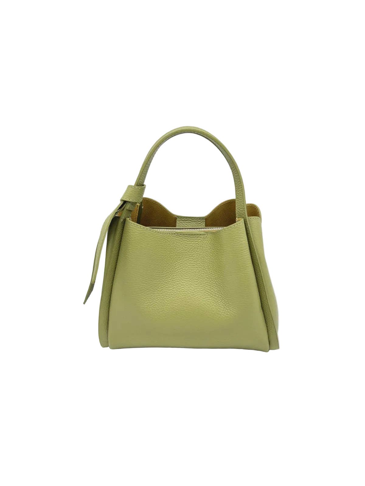 Genuine leather handbag, Made in Italy, art. 112551: Taupe