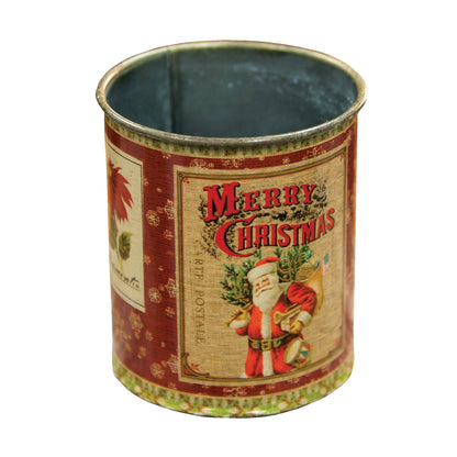 Vintage Santa Metal Can