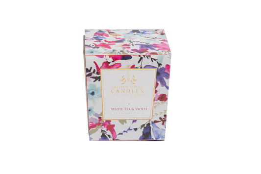 White Tea & Violet: 2-in-1 Soy Lotion Candle: Medium - 6 oz
