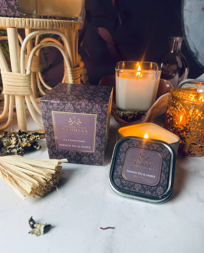 French Fig & Amber: 2-in-1 Soy Lotion Candle: Medium - 6 oz