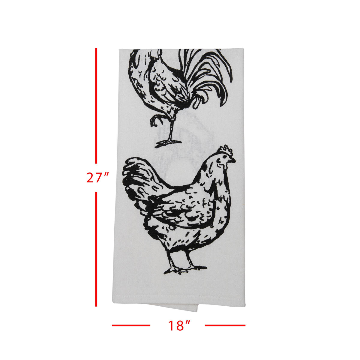 Logan Set 3 Farm Design Kitchen Tea Towel with Tassels