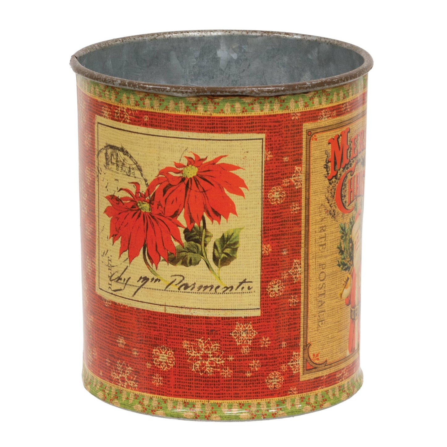 Vintage Santa Metal Can