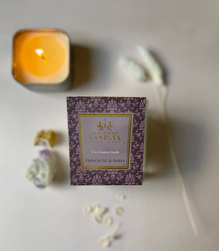 French Fig & Amber: 2-in-1 Soy Lotion Candle: Medium - 6 oz