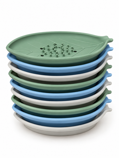 Shower Steamer Tray - Leaf Silicone Tray : Sage Green